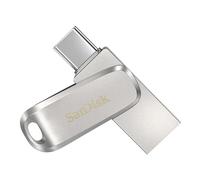 SanDisk 512 Go Ultra Dual Drive Luxe, USB Type-C, entièrement métallique, jusqu'à 400 Mo/s, avec connecteurs USB Type-C et USB Type-A réversibles, pour smartphones, tablettes, Mac et PC, Argent