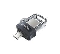 SanDisk Ultra Dual m3.0 lecteur USB flash 256 Go USB Type-A / Micro-USB 3.2 Gen 1 (3.1 Gen 1) Noir, Argent, Transparent