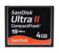 Sandisk Ultra II 4GB Carte mémoire Compact Flash CF Carte mémoire Compact (Noir Ampoule)