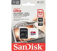 SanDisk Ultra microSDHC 64GB 140MB/s.Adapt.SDSQUAB-064G-GN6IA