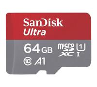SanDisk Carte microSDXC Ultra 64 Go – 140 Mo/s A1 Cl. 10 UHS‑I + adaptateur