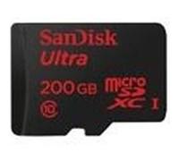 Carte Mémoire microSDXC SanDisk Ultra 200 Go Classe 10 UHS-I pour Android avec une Vitesse Allant jusqu'à 90 Mo/s + Adaptateur SD