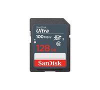 SanDisk Ultra SDXC 128 Go UHS-I, Vitesse Lecture 100 Mo/s, Dimensions 23.9x31.9x2.17mm, Noir, SDSDUNR-128G-GN3IN