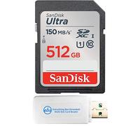SanDisk Ultra SDXC UHS-I Carte mémoire 512 Go jusqu'à 150 Mo/s C10 U1 Full HD SDSDUNC-512G-GN6IN avec 1 lecteur de carte micro SDXC et SD Everything But Stromboli