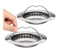 Sandiyago 2 Filtre Évier Cuisine avec Poignée, Crépine d'Évier en Acier Inoxydable avec Anse, Grille Bac cuisine, Diamètre de 110 mm facile à Nettoyer