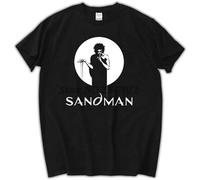 Sandman Comic Cartoon Black T-Shirt for Man Top Tees Cotton Men Tshirt Summer Top Tees Euro Size Black Manches Courtes(XX-Large)