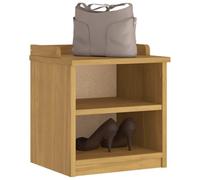 Sandnes Banc de couloir blanc en pin massif, 45 x 40 x 50 cm, multifonction, avec beaucoup d'espace de rangement pour l'entrée, peinture UV et facile d'entretien, idéal pour, Finition noyer