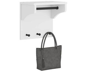 SANDNES Porte-manteau mural blanc en pin massif 43 x 30 x 42 cm avec 3 crochets peu encombrants pour couloir, entrée, rangement pratique et garde-robe