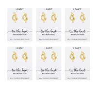 SANDOO Lot de 6 boucles d'oreilles dorées « I Couldn't Tie The Knot Without You » pour demoiselle d'honneur