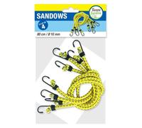 TERRE JARDIN - Sandow tendeur élastique 80cm avec crochets - lot de 4