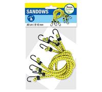 Sandow tendeur élastique 80cm avec Crochets - Lot de 4-10 mm - Noir