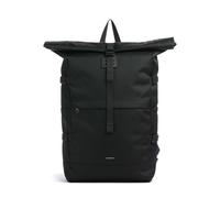 Sandqvist Icon L Sac à dos roll-top noir, polyester recyclé, unisexe