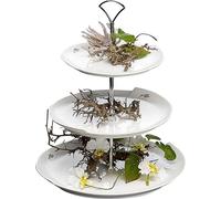 Sandra Rich 11011-39 Étagère à 3 niveaux, en porcelaine, H38,5cm, blanc