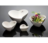 Sandra Rich 1590-14 Heart Coupe en forme de coeur, porcelaine, H 6cm, 14x14cm, blanc (1 pièce)