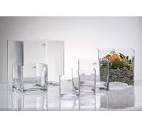 Sandra Rich 70210-14 Vase / photophore 'Cube' cube en verre, carré, Ø 14 x 14 cm, transparent (1 pièce)