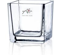 Sandra Rich Série CUBE Vase Photophore Verre Cube carré 8 cm