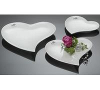 Sandra Rich Service Cœur En Porcelaine Blanc Lot Assiette 17/21/25 cm