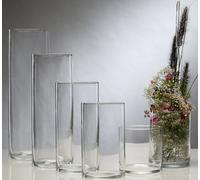 Sandra Rich Vase Cylindre En Verre Clair Brillant Ø15 H15 H20 H30 H40 H50