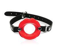 Sandritas Bâillon de bouche - Deep Throat Aide pour bondage & Soft SM - Écarteur de lèvres avec ouverture - Écarteur de bouche - Open Mouth Gag - Couleur : rouge