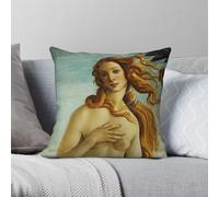 Sandro Botticelli Housse de coussin carrée en polyester et lin Motif La naissance de Vénus