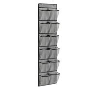 SANDTOWER Range-Chaussures à Suspendre sur La Porte 3pcs Hanging Shoe Rack Organizer Over The Door Shoe Organizer Large Breathable Mesh Pockets Slippers Organizer Shoe Storage(Gray 12pockets)