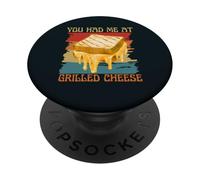 Sandwich au Fromage « You Had Me at Grilled Cheese » Style rétro Vintage PopSockets PopGrip Adhésif