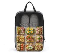 Sandwich Encyclopédie Sac à chaussures de voyage avec fermeture éclair Sacs à poussière pour chaussures de golf homme et femme Pochette de rangement pour chaussures de voyage étanche Sac fourre-tout