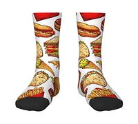 Sandwich Et Taco Snacks Abstrait Géométrique Bébé Enfants Chaussettes D'équipage Chaussettes Athlétiques Douces Enfant Enfant Antidérapant Chaussette De Compression
