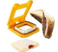 Sandwich Maker 3,7 pouces biscuit Cutter - sandwich cutter & Sealer, enfants, garçons, filles déjeuner retour à l'école maison beurre & gelée sans coquille sandwich cutter (jaune, carré)