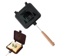 Sandwich Pour Camp, Cuisson Sandwich Légère Amovible, Sandwicherie Camping Avec Poignée En Bois Pour Muffins Anglais, Croissants, Gaufres