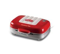 Ariete Appareil multifonction Sandwiches & Cookies Party Time 1972, 3 en 1, 700 W, 3 plaques – Rouge