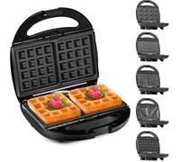 Sandwichmaker 5 En 1 Avec Différentes Formes | Gaufrier, Grill Contact, Panini, Sandwich, Gâteaux Sucrés | Comprend 5
