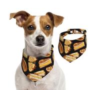 Sandwichs au Fromage grillé,Bandanas pour Chien, écharpe en Coton, Bavoirs réglables pour Animaux de Compagnie,M