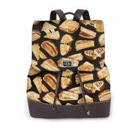 Sandwichs au fromage grillé,Sac à dos imperméable pour femme, sac à dos de voyage léger en cuir PU tendance