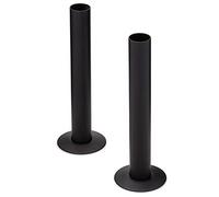 Sandy Beach Cache-Tuyaux Noir: Radiateur Mat & Colliers, Vanne Alignée, Manchon de Tuyau (130mm x 18mm)