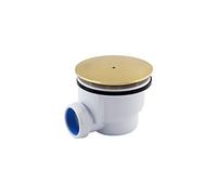 Sandy Beach Syphon de Douche en Laiton Doré pour Plateau de Salle de Bain, Diamètre de 90mm