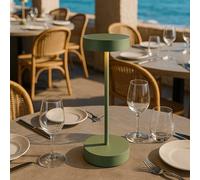 Lumisky Lampe de table sans fil dimmable en aluminium couleur sauge LED SANDY SAGE H33 cm