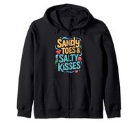 Sandy Toes And Salty Kisses Cute Coastal Summer Quote Sweat à Capuche