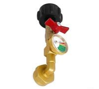 Sandyseptember Adaptateur de recharge de propane en laiton avec valve de jauge pour réservoir de 0,5 kg, kit de remplissage rapide coudé convertisseur