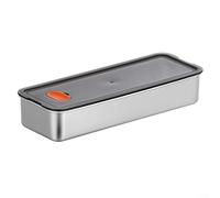 Sandyseptember Boîte de rangement pour diverses viandes avec corps en acier inoxydable et couvercle hermétique en silicone avec trou d'air pour conserver la fraîcheur dans le réfrigérateur (noir)