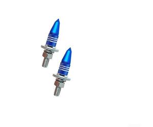 Sandyseptember Boulons de plaque d'immatriculation en alliage d'aluminium avec tête hexagonale et triple rainure pour voitures et motos (bleu)
