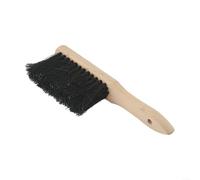 Sandyseptember Brosse de cheminée avec manche en bois et poils de cocotier, outil de nettoyage de foyer de 28 cm, pour l'entretien du feu de maison, balai noir