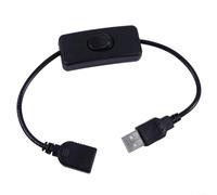 Sandyseptember Câble d'extension USB A mâle vers femelle de 30 cm avec interrupteur marche/arrêt, 28 AWG, prend en charge 5 V 3 A pour lampe de bureau, ventilateur USB, enregistreur de conduite, noir