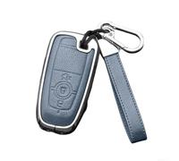 Sandyseptember Coque de protection de e voiture à 3 boutons pour Ford Explorer, Focus 4, Fusion Leather Style (bleu + argent)