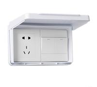 Sandyseptember Couvercle de prise d'interrupteur mural réversible pour salle de bain - Plaque frontale pour prise double de type 86 - Étanche - Blanc