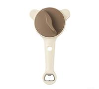 Sandyseptember Décapsuleur réglable 4 en 1 avec extracteur de couvercle à trois griffes en acier inoxydable pour la cuisine, gris et blanc