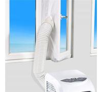Sandyseptember Kit de joint de vidange de porte de climatisation mobile, double tuyau, avec fermeture éclair, joint de fenêtre pour balcon, terrasse et portes compatibles (4 mètres)