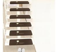 Sandyseptember Lot de 10 tapis de marche d'escalier phosphorescents antidérapants pour marches en bois, ruban adhésif réutilisable pour enfants et personnes âgées (70 x 22 x 4,5 cm, marron foncé)