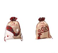 Sandyseptember Lot de 2 grands sacs de rangement réutilisables en forme de Père Noël pour ranger des cadeaux et des articles saisonniers