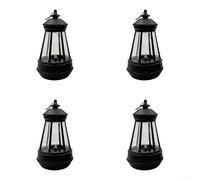 Sandyseptember Lot de 4 lanternes solaires de rechange pour mini lampes de jardin décoratives avec abat-jour hexagonal, énergie solaire, charge 6-8 h